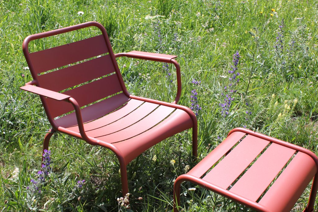 Fermob armchair in the  La Tzoumaz Lodge garden
