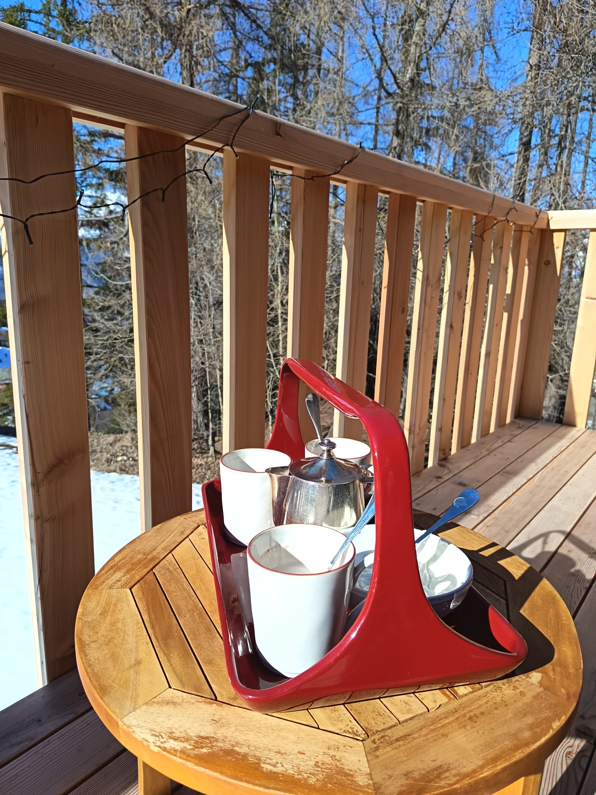 chocolat chaud sur la terrasse